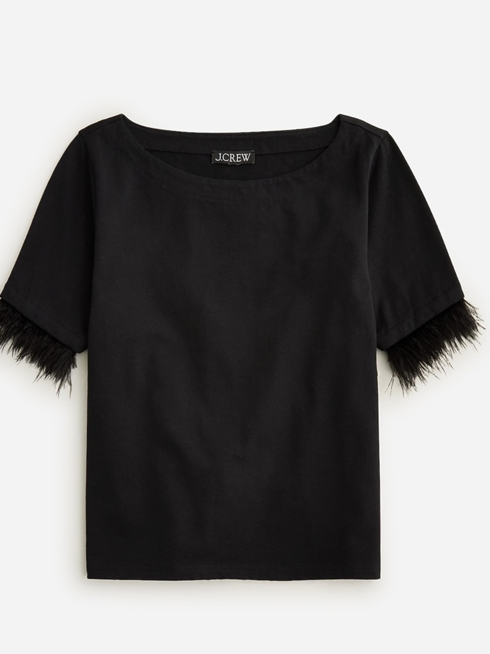 J crew Mariner Jersey Cropped
Boatneck T-shirt with Feathers Size XL